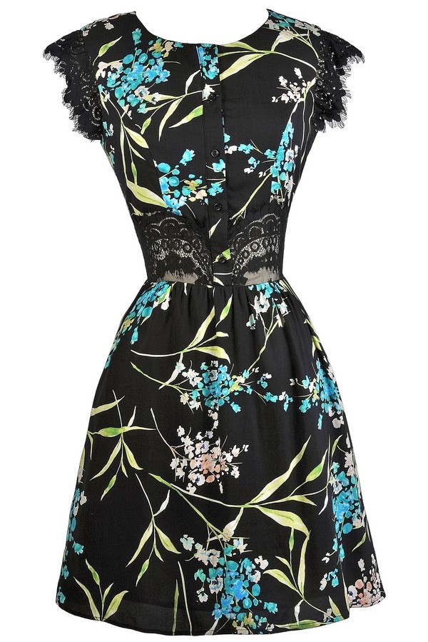 Tropical Print Sundress, Cute Summer Dress, Tropical Summer Sundress Lily Boutique