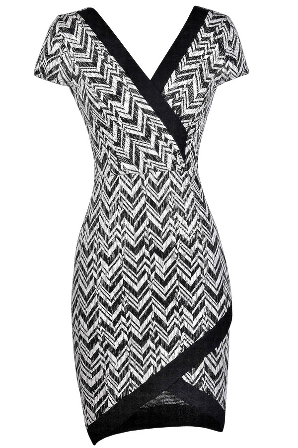 Cute Chevron Dress, Black and Ivory Dress, Online Boutique Dress, Cute ...
