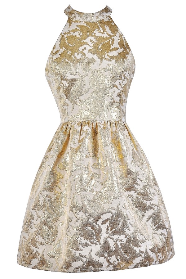 gold reception gown