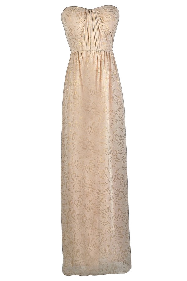 Cream and gold maxi dress clearance