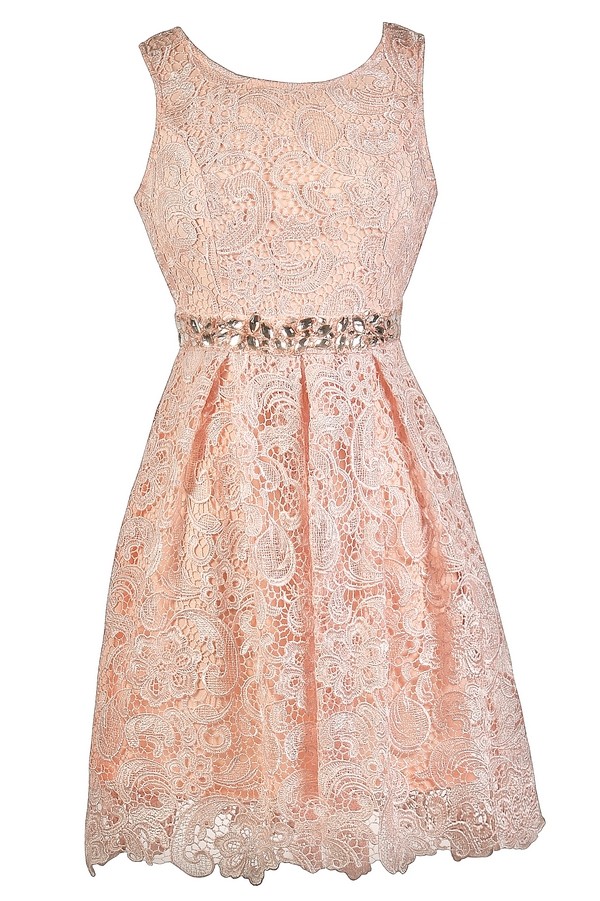 Pink Lace Dress, Cute Pink Dress, Pink Lace Bridesmaid Dress Lily Boutique