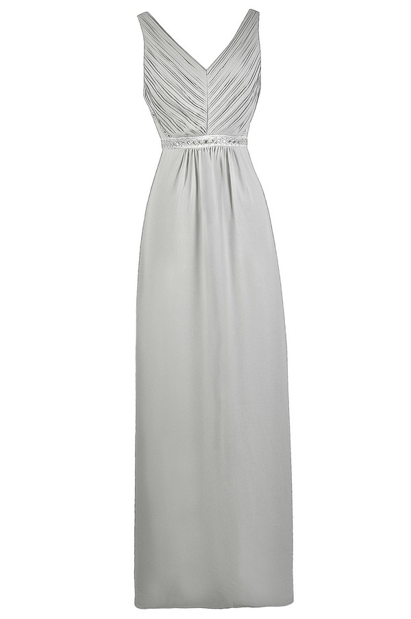 grey maxi bridesmaid dresses