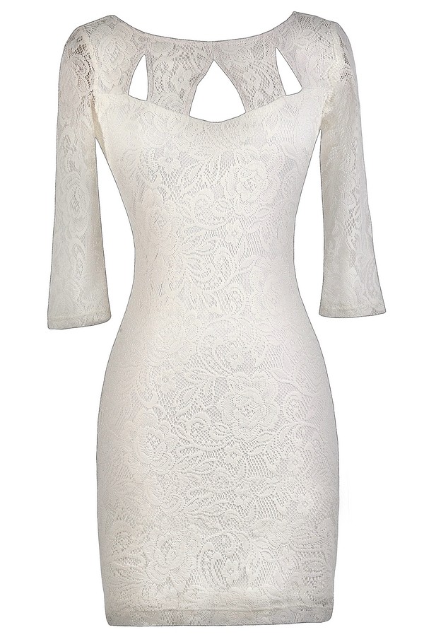 Ivory and Nude Lace Dress