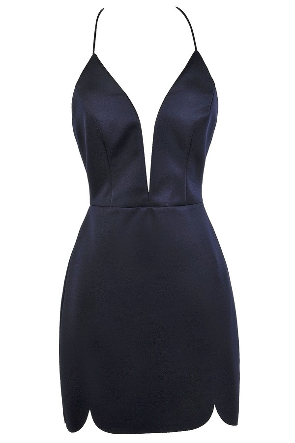 Navy Cocktail Dress, Cute Navy Dress, Navy Party Dress Lily Boutique