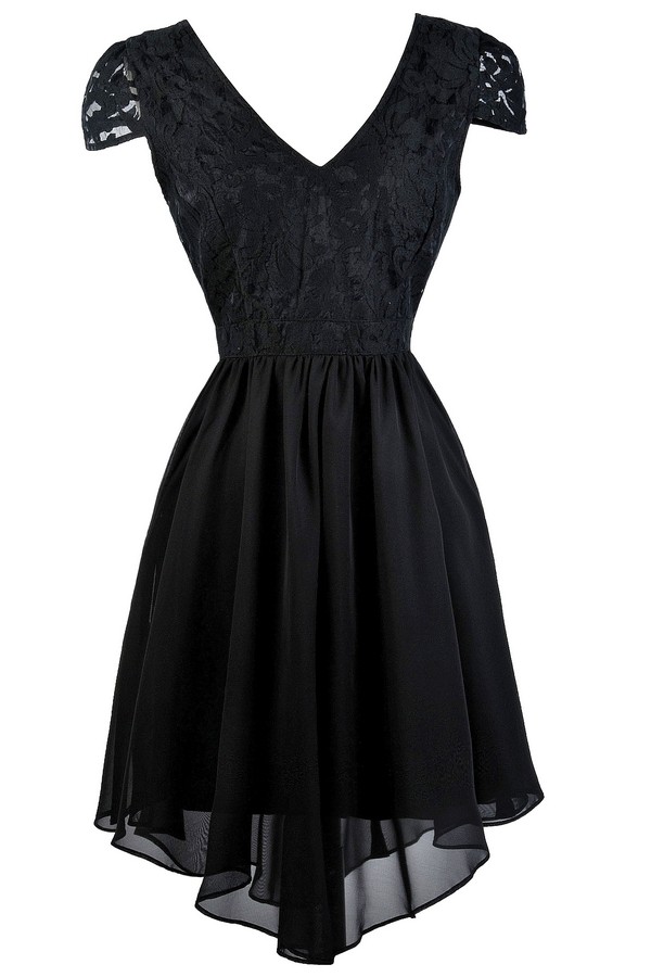 Black Party Dress, Cute Black Dress, Black Bridesmaid Dress Lily Boutique