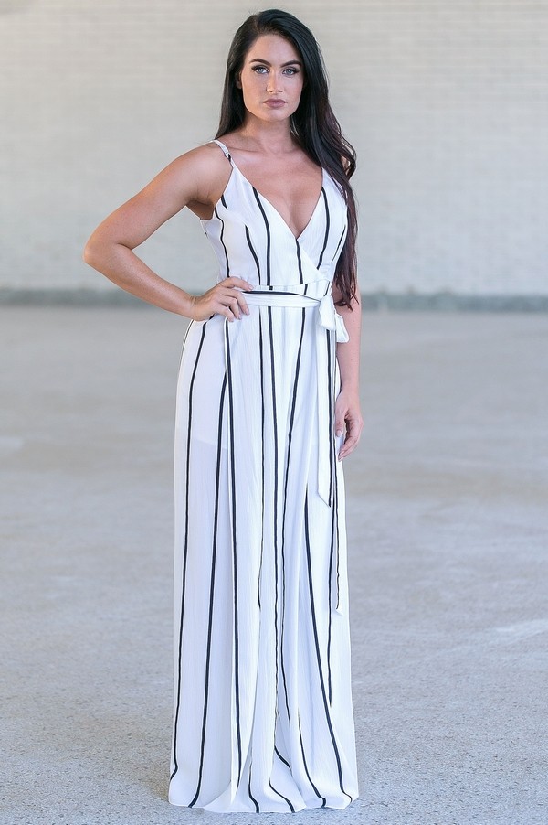 black and white wide leg jumpsuit