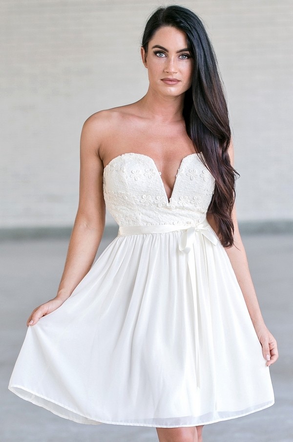 ivory strapless dress