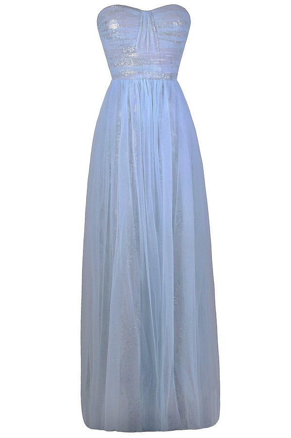 blue sequin gown