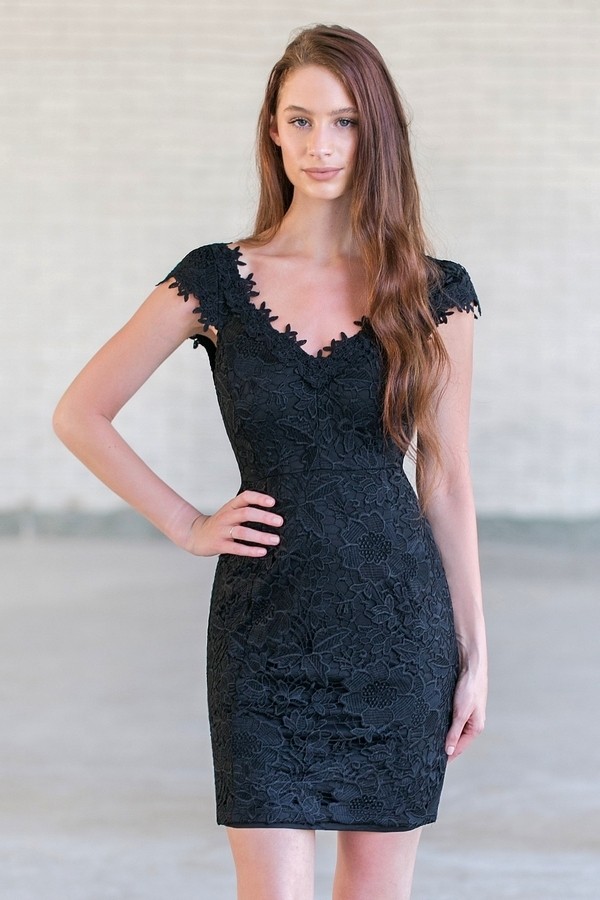 Black dress pencil top cut