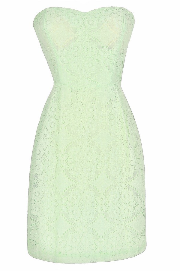 lace and beads kleid mint