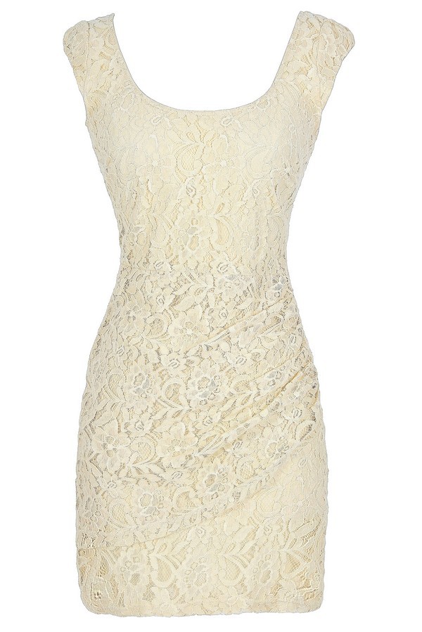 Cream Lace Bodycon Dress, Ivory Lace Bodycon Dress, Lace Rehearsal ...