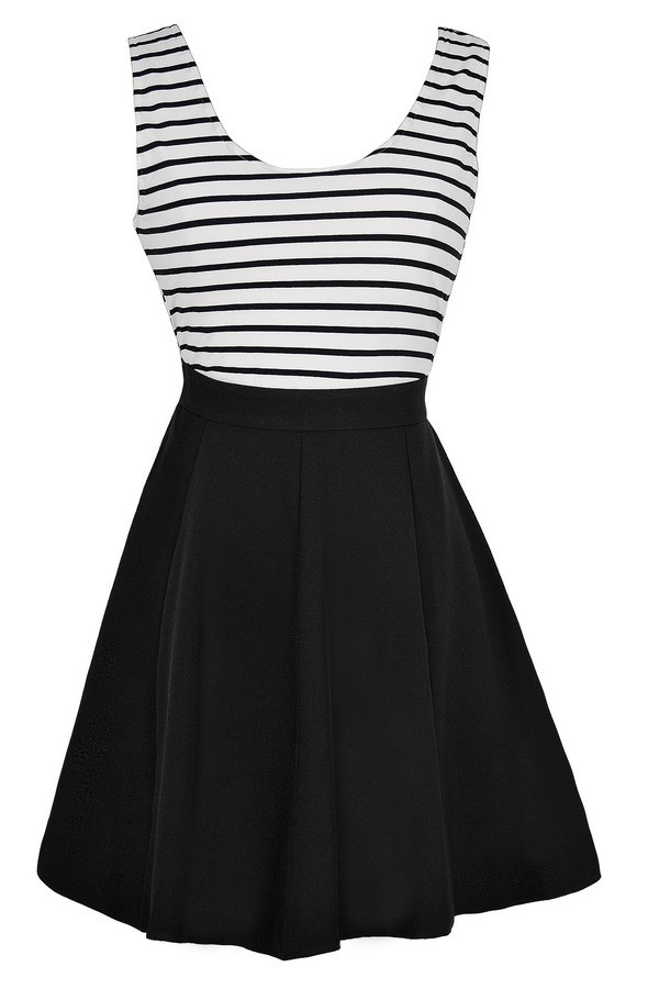 Cute Black and White Stripe Dress, Stripe Summer Dress, Nautical Stripe ...