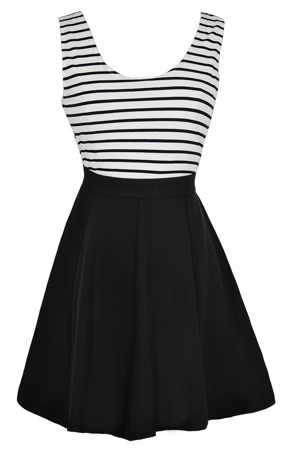 black and white striped frock