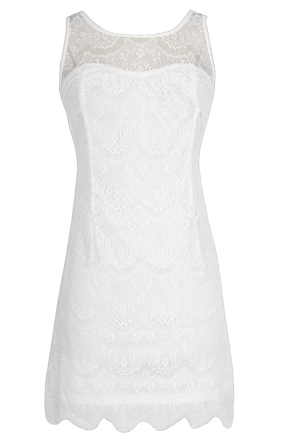 White Lace Overlay Dress, Fitted White Lace Dress, White Lace Bridal ...