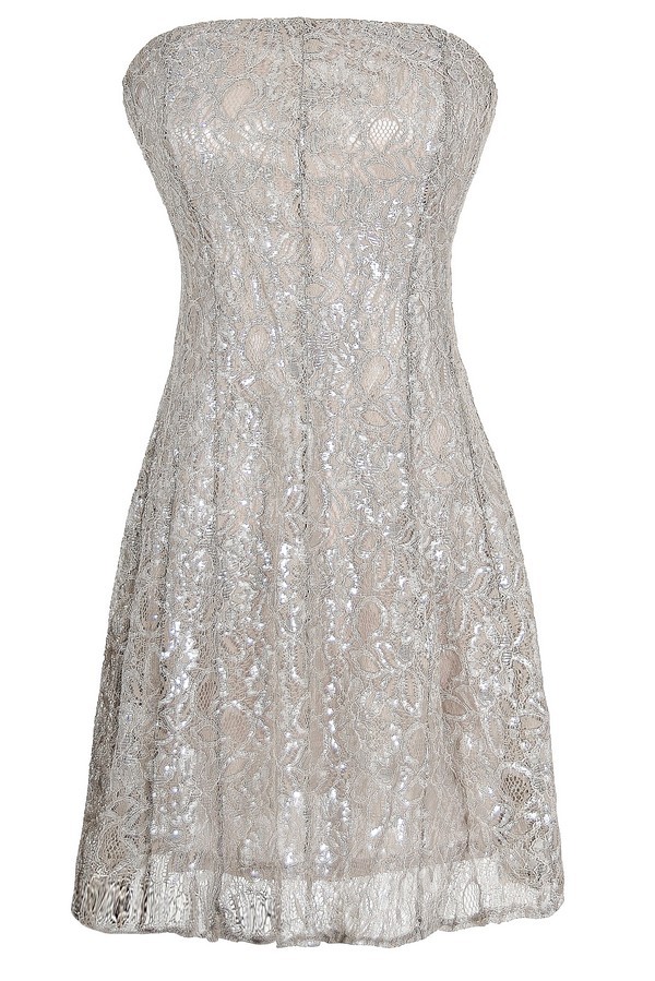 silver lace gown