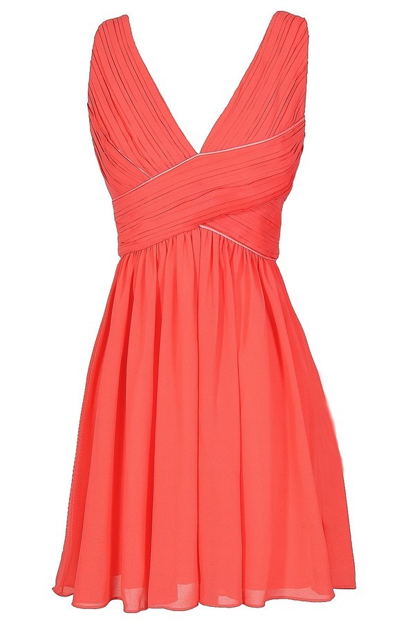 coral design dress