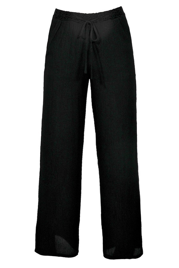 Cute Black Palazzo Pants, Black Wide Leg Pants, Black Wide Leg Palazzo ...