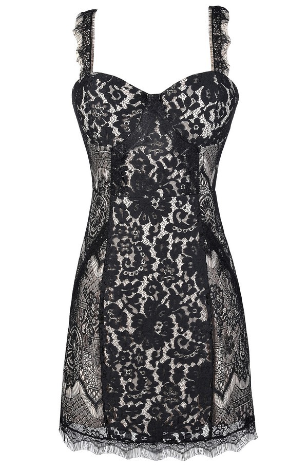 black lace designer dress