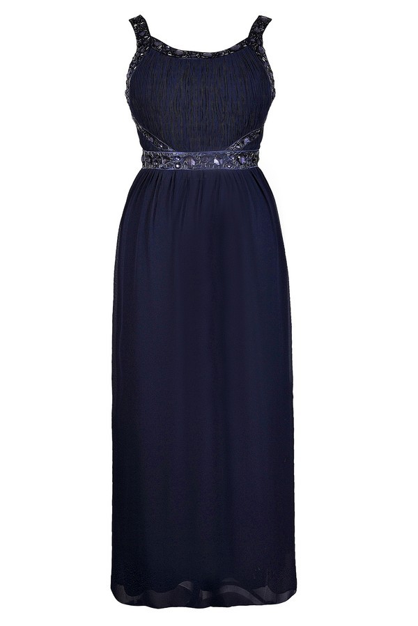 Cute Plus Size Dress, Navy Plus Size Dress, Plus Size Formal Dress ...