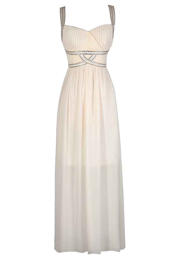 Ivory Maxi Dress, Off White Maxi Dress, Ivory Prom Dress, Off White ...