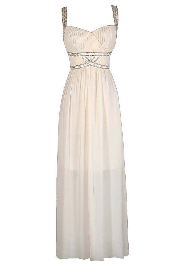 Women's Ombre Layered Maxi Dress - Black to Ivory Evening Dress