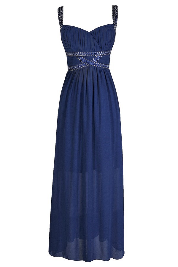 Bright Blue Maxi Dress, Blue Maxi Prom Dress, Blue Formal Dress, Bright