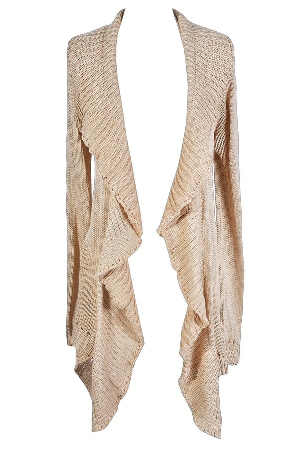 Beige Long Cardigan, Cream Long Cardigan, Beige Long Cardigan Sweater ...