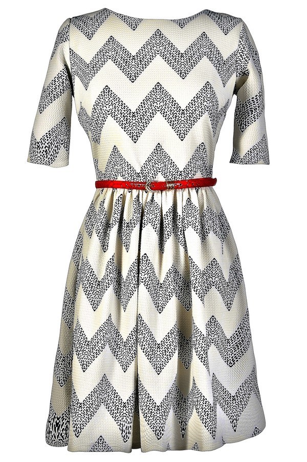 chevron dress black and white