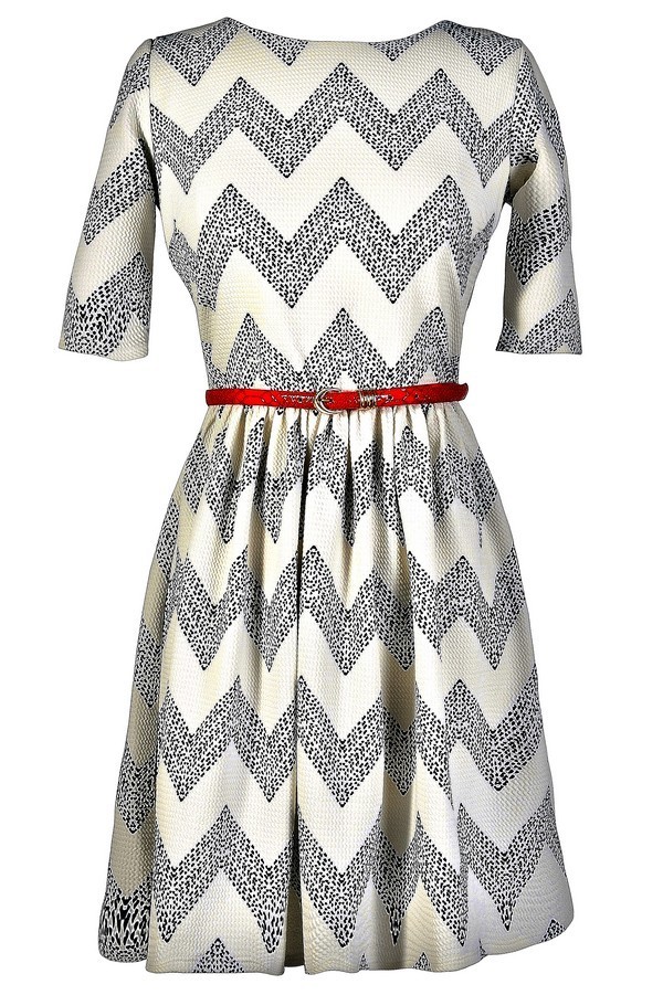 Black and White Chevron Dress, Black ...