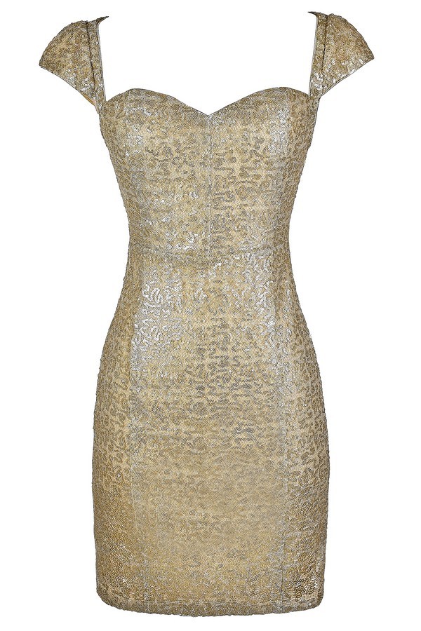 Gold pencil dress best sale