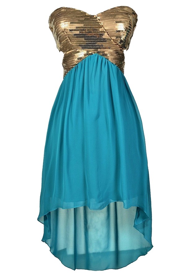 a gold dress