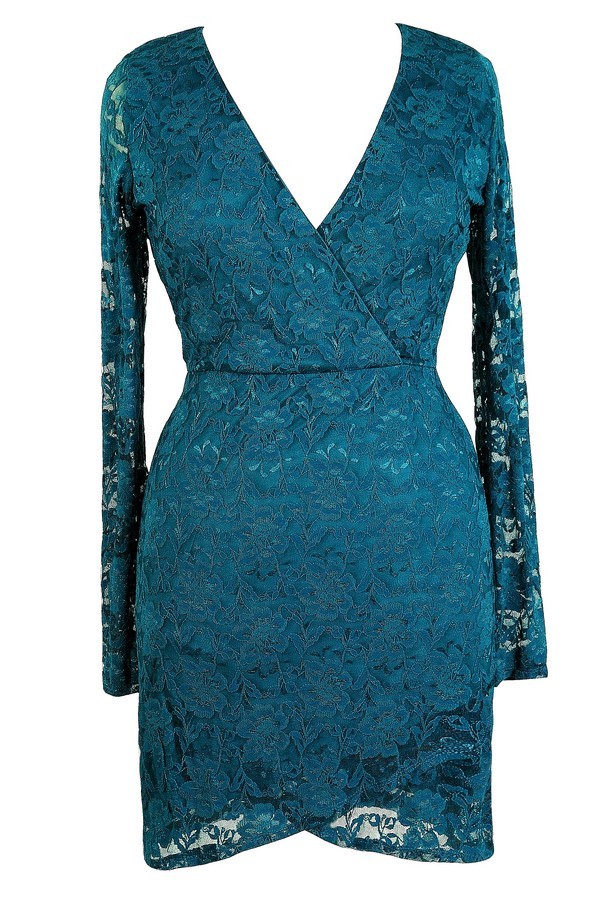 Teal Lace Plus Size Dress ...