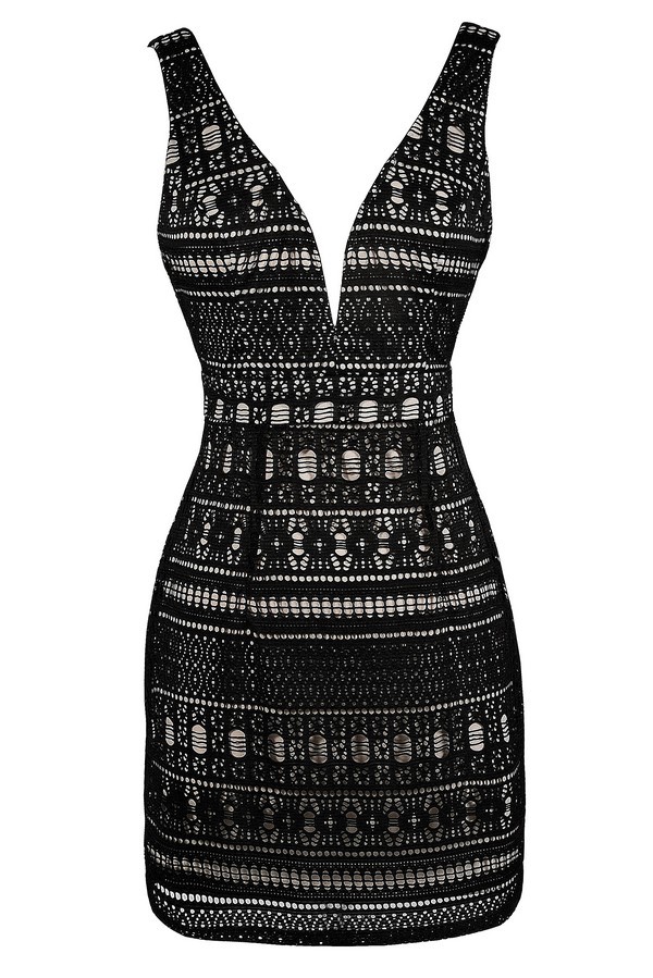 Black and beige lace dress clearance