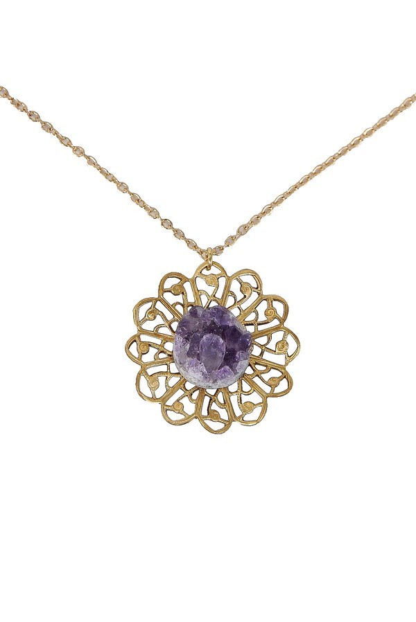 Purple and gold necklace store