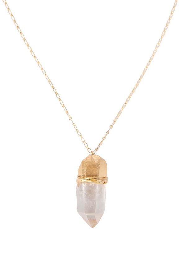 Cute Gold Necklace Clear Crystal Necklace Gold and Quartz Necklace Gold and Quartz Pendant Clear Quartz Pendant Clear Quartz Necklace Clear Rock Necklace Lily Boutique