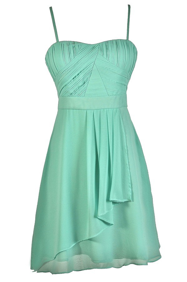 Mint Chiffon Dress, Mint Bridesmaid Dress, Cute Mint Dress, Mint Party