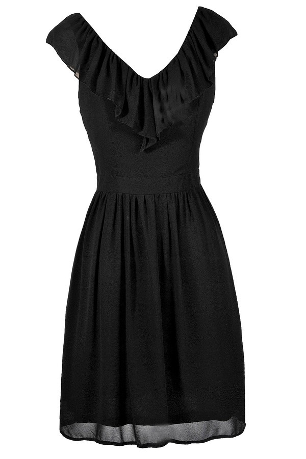 Cute Black Dress, Little Black Dress, Black Ruffle Dress, Black Summer ...