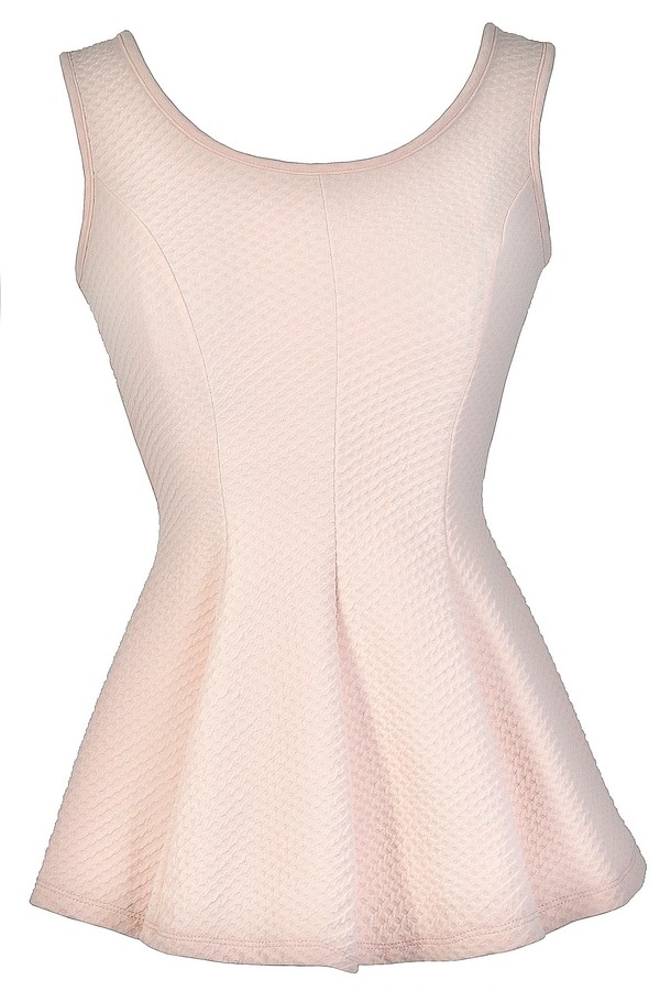 Cute Peplum Top, Pale Pink Peplum Top 