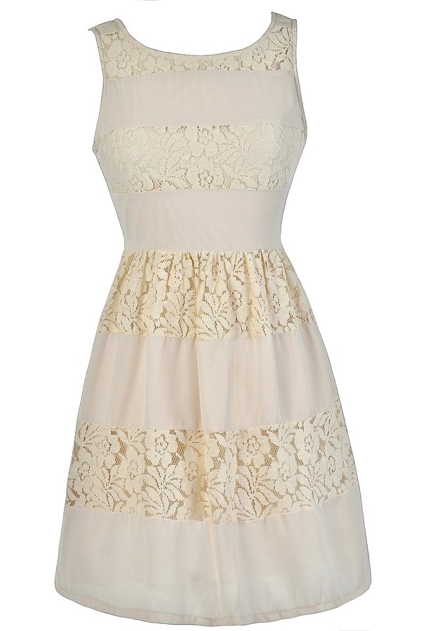 beige lace gown