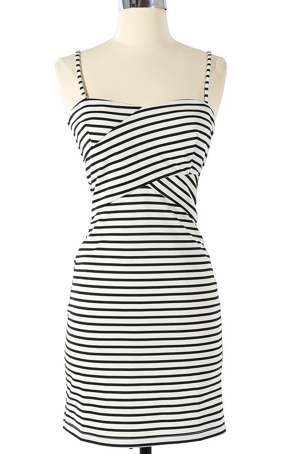 Walk The Line Striped Dress - DRESSES Lily Boutique