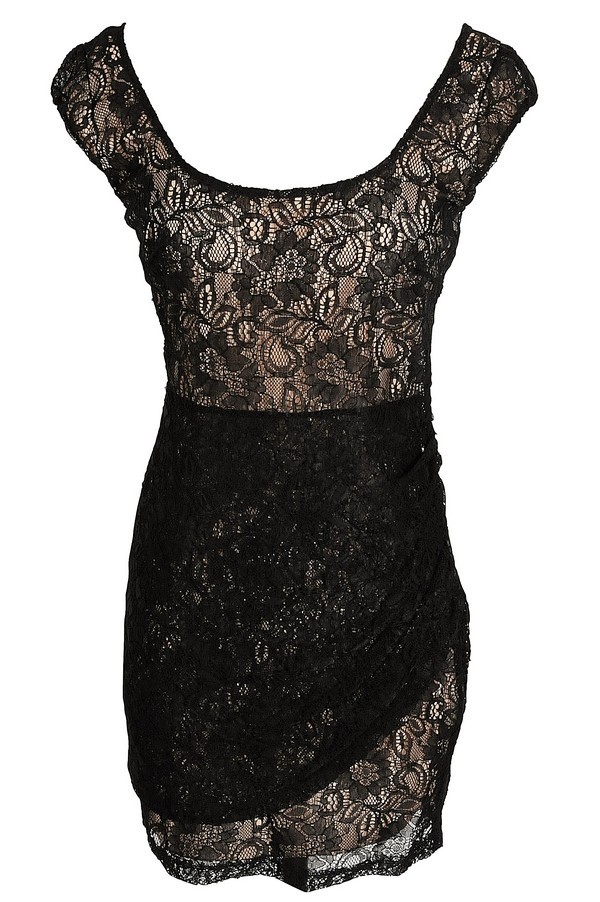 Morning Mist Lace Bodycon Dress in Black - WHAT'S NEW Lily Boutique
