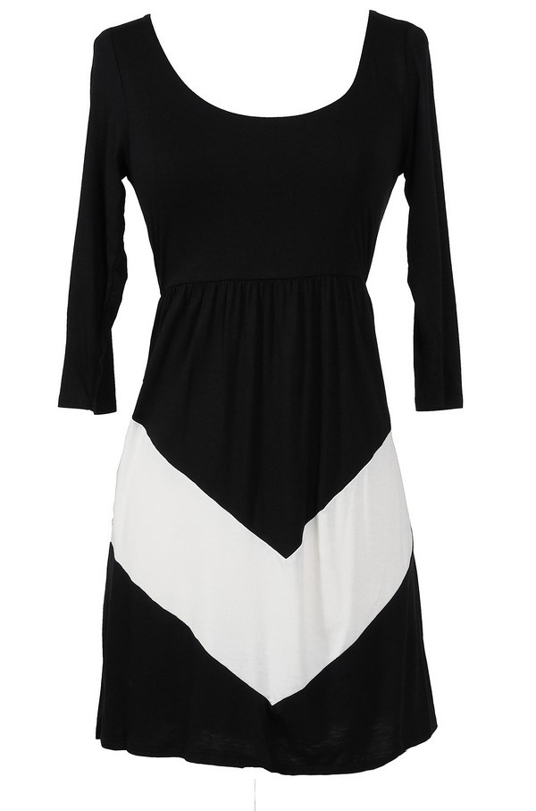Opposites Attract Black and White Jersey Dress Lily Boutique