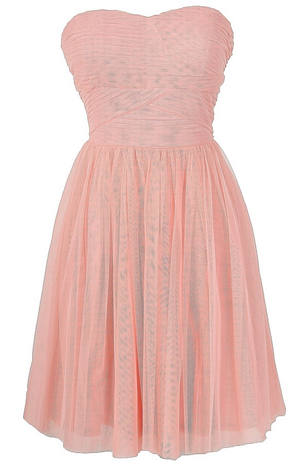 Lily Boutique Pink Fairy Tulle Strapless Dress by Ark and Co Lily Boutique