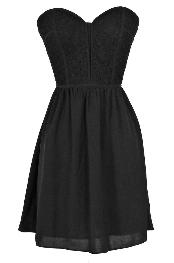 Sweetheart Strapless Dress in Black Lily Boutique