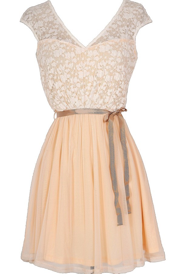 peaches and cream bridesmaid dresses