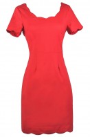 daring and demure red lace peter pan collar dress