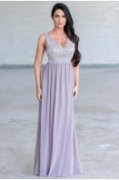 lavender and grey combination dress Long Formal Dress 61094 by Alyce