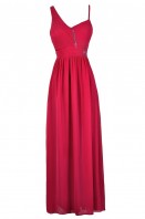 deep pink maxi dress