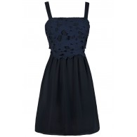Navy Lace A-Line Summer Party Dress