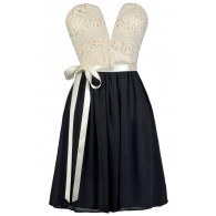 Navy and Ivory Party Dress